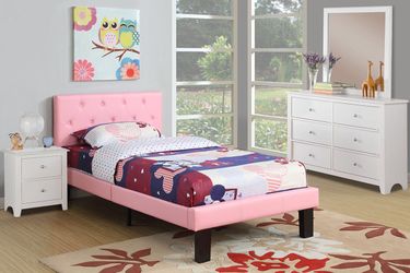 Pink Twin Size platform bed frame @Elegant furniture