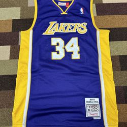 Shaq Lakers Purple Yellow Basketball Jersey 