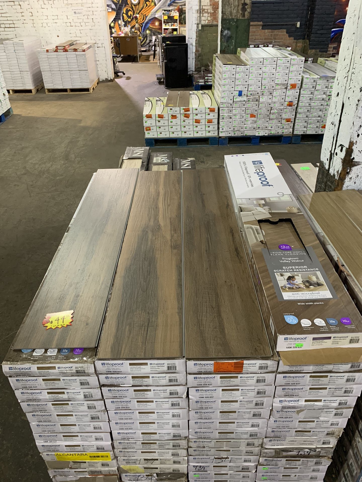 Frogtown Valley Walnut Lifeproof Brown LVT Rigid Core Vinyl Flooring Click Lock
