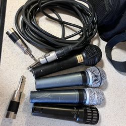 Microphones and gator carrying bag