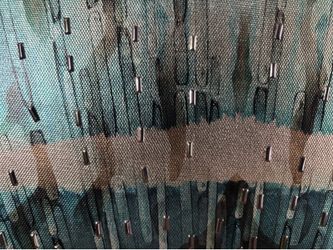 Beautiful, teal and gold wall art 34x34