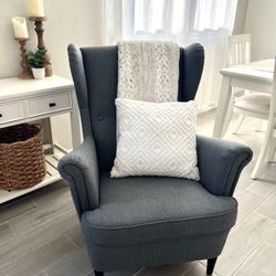 Gray Wingback Chair