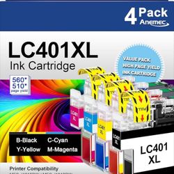 LC401XL Ink Cartridges for Brother Printer High Yield Compatible for Brother Ink Cartridges LC401 Work for MFC-J1010DW MFC-J1170DW MFC-J1012DW MFC-J18