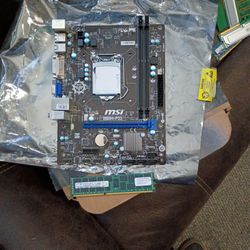 MSI H81M-P33 LGA 1150 MicroATX Motherboard DDR3  W/1 X 8gb RAM 