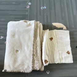 Dottodot kids white bear blanket set