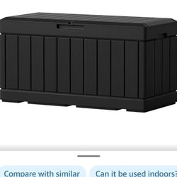 Homall 85 Gallon Large Resin Deck Box Waterproof Outdoor Storage with Padlock Indoor Outdoor Organization and Storage Container for Patio Furniture Cu