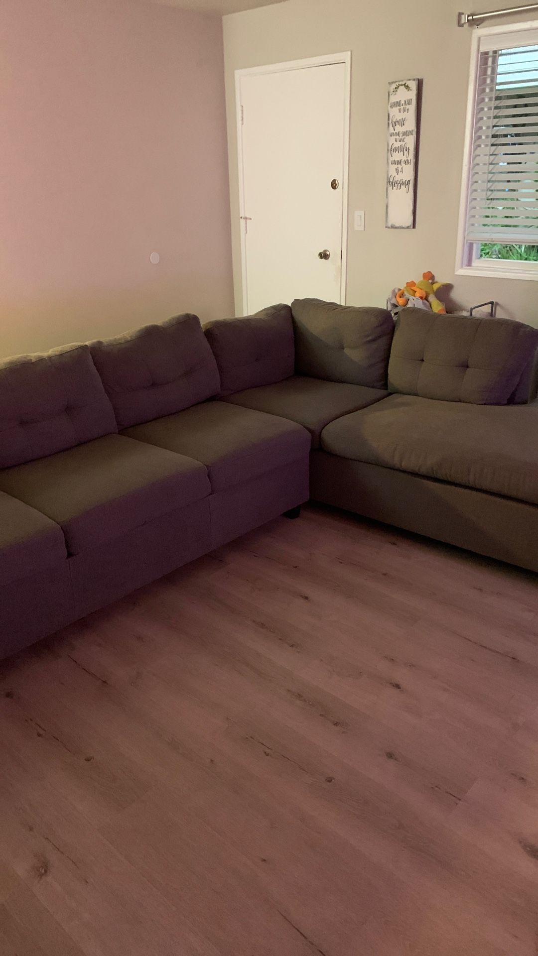 L Section Grey Couch 2 Piece