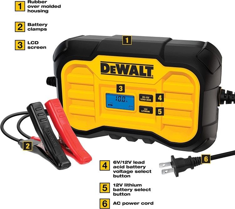 DeWalt ® 'DXAEC10' 10 Amp Battery Charger/Maintainer' (6V/12V) Brand New in Box!
