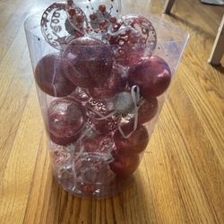 This bucket contains Christmas decoration balls (Christmas Baubles/Ornaments)