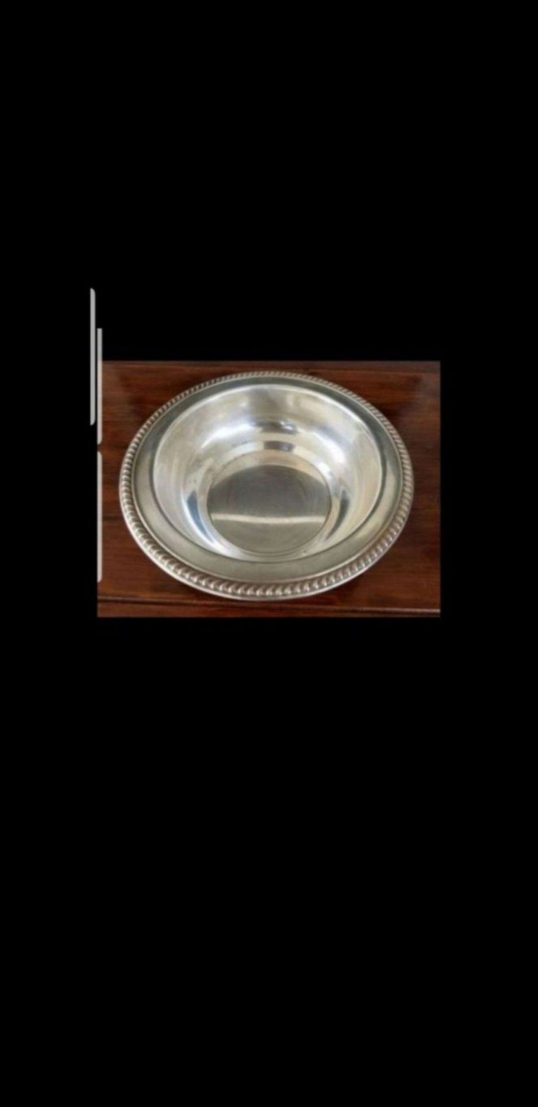 Vintage Silver Large Round Bowl. D 11".