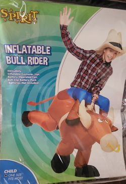 Inflatable bull rider costume