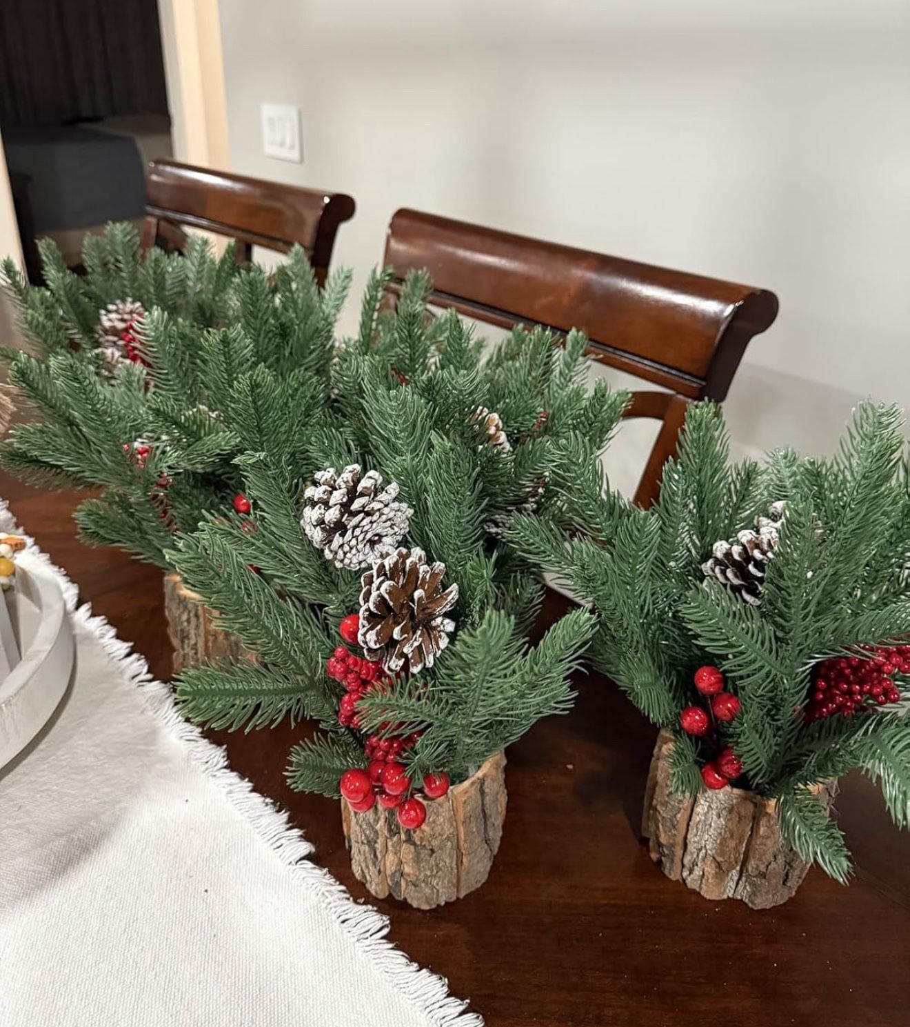 6 pack Artificial Tabletop Christmas Trees