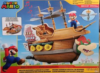 Super Mario Deluxe Bowser Airship Playset $30