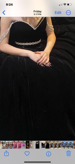 Black Velvet Dress Quinceañera 