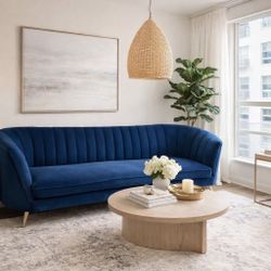 Blue Couch With Gold Legs