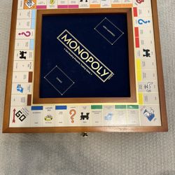 Classic Monopoly Game - Wooden Frame w/Storage 