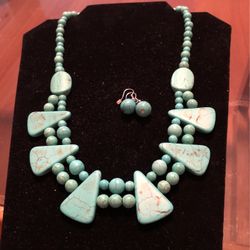 Turquoise Necklace & Earrings Set