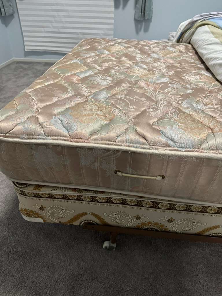 Double Bed Frame with Headboard and Mattress