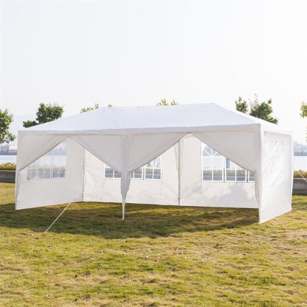 10' x 20' Gazebo Canopy Party Tent with 6 Removab White
