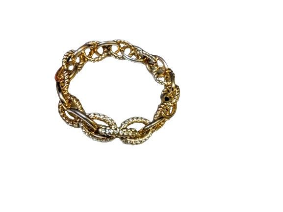 Triple Tone Sparkling Chain Bracelet