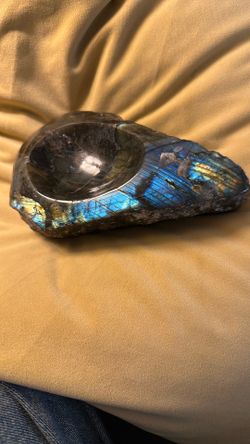 Natural Labradorite Ashtray Or Dec Piece