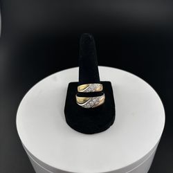 Tri color wedding ring set