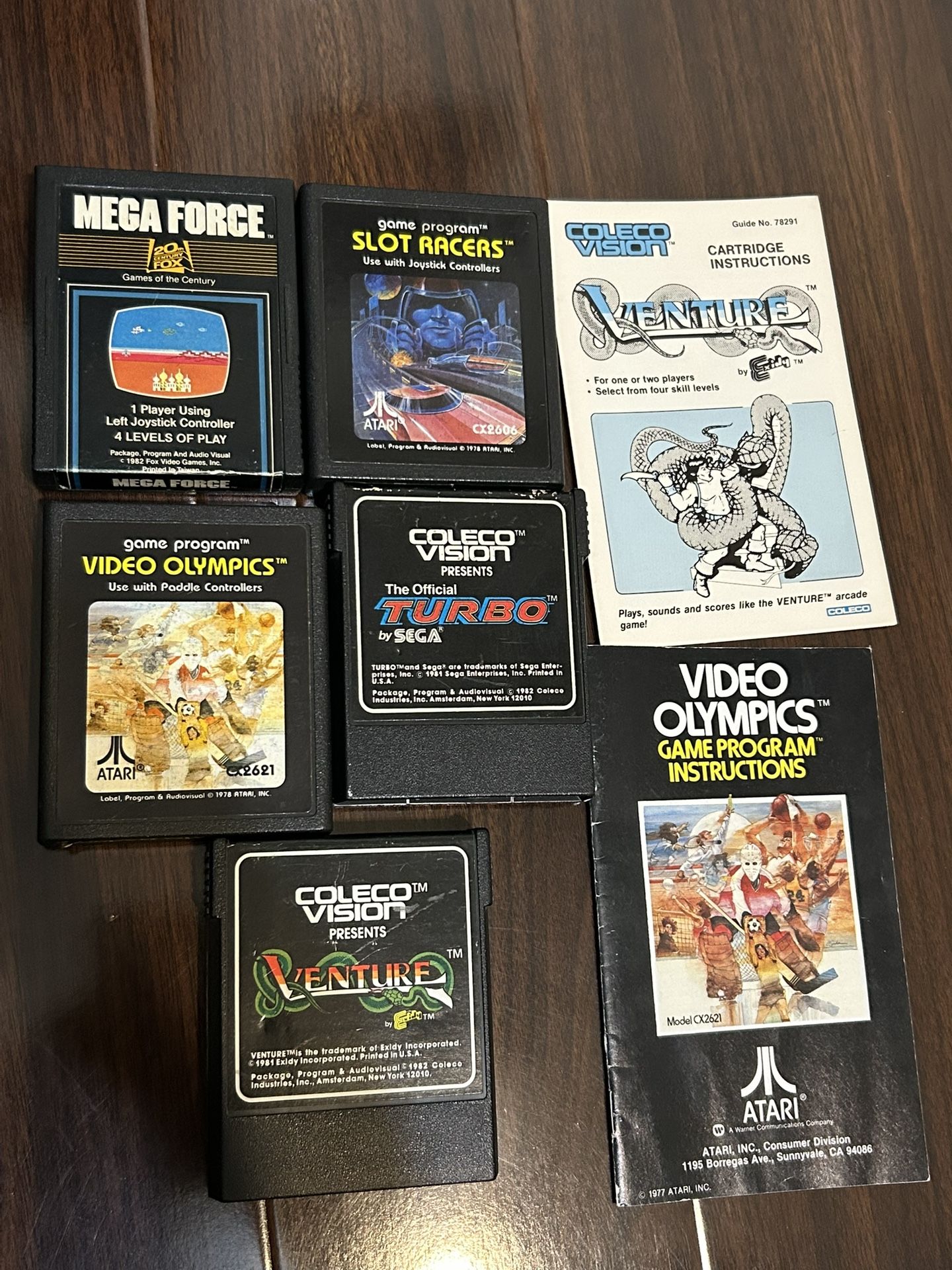 Colecovision Atari 2600 Game Lot Bundle slot racers mega force video olympics turbo venture