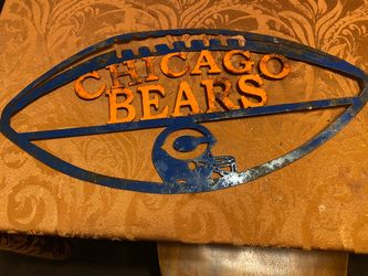 Vintage Chicago Bears Metal Wall  Sign 24”