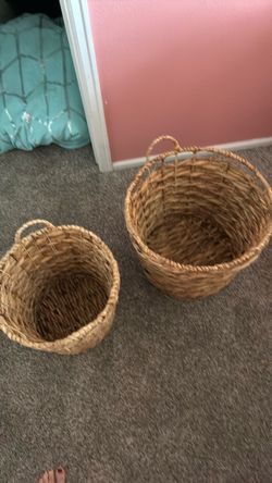 Two wicker baskets