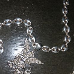 925 Silver Saint Micheal Miguel Arcangel Gucci Link Chain 925 Silver Rope Chain