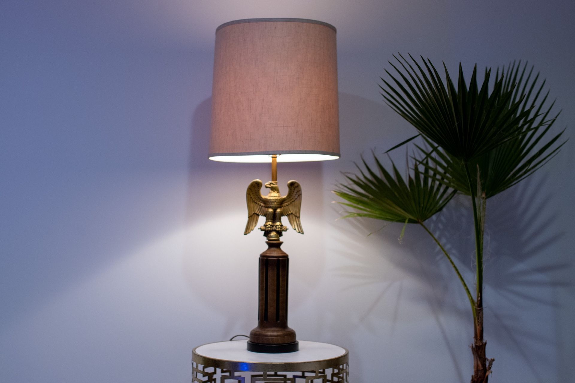 Vintage Brass Eagle Antique Lamp