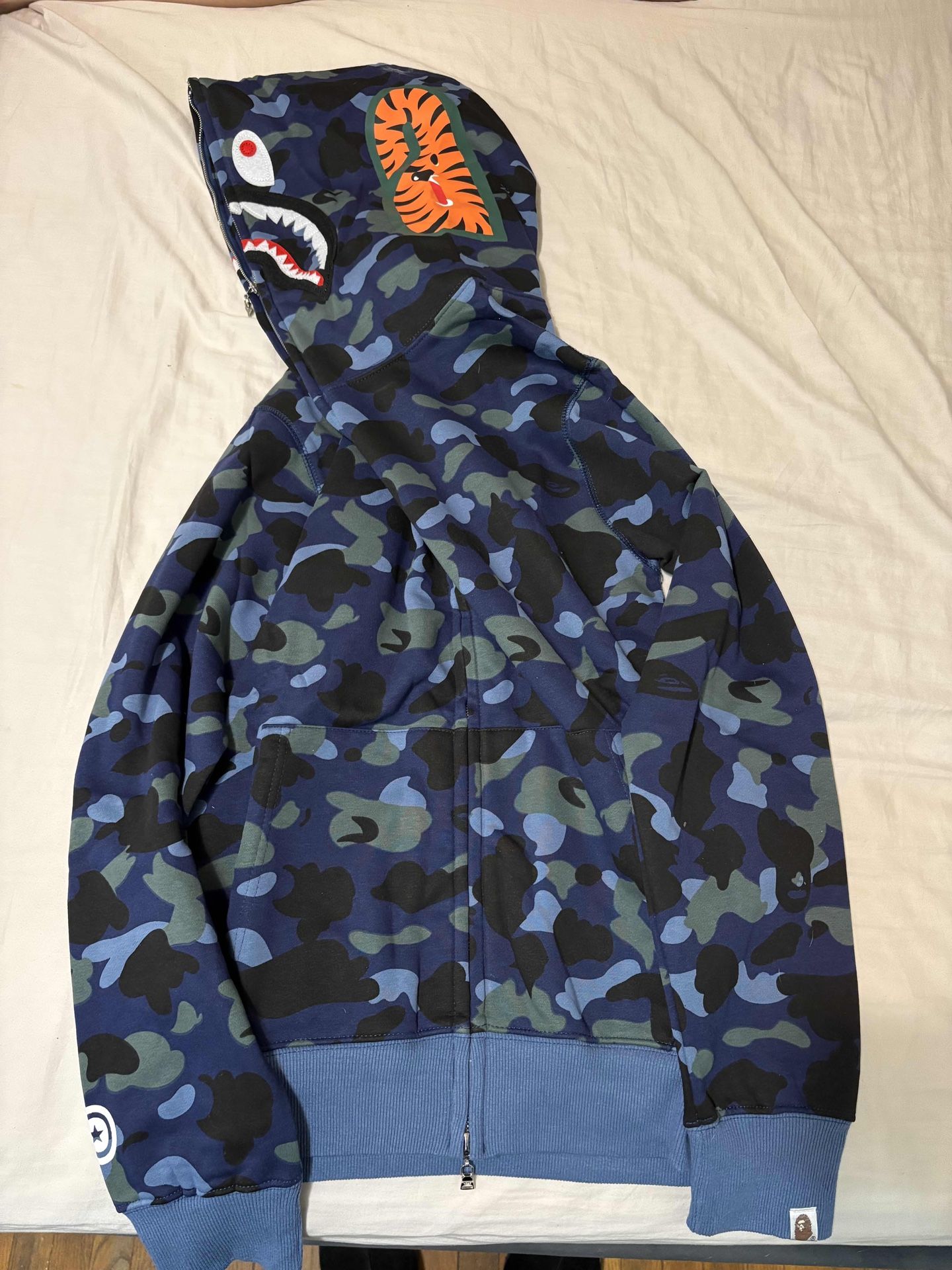 Blue Bape Camo Shark Hoodie🔥