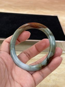 💯 Natural Burmese Jadeite Jade bangle natural Color (54.9mm Inner)
