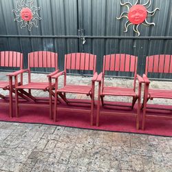 5 Wood Foldable Chairs