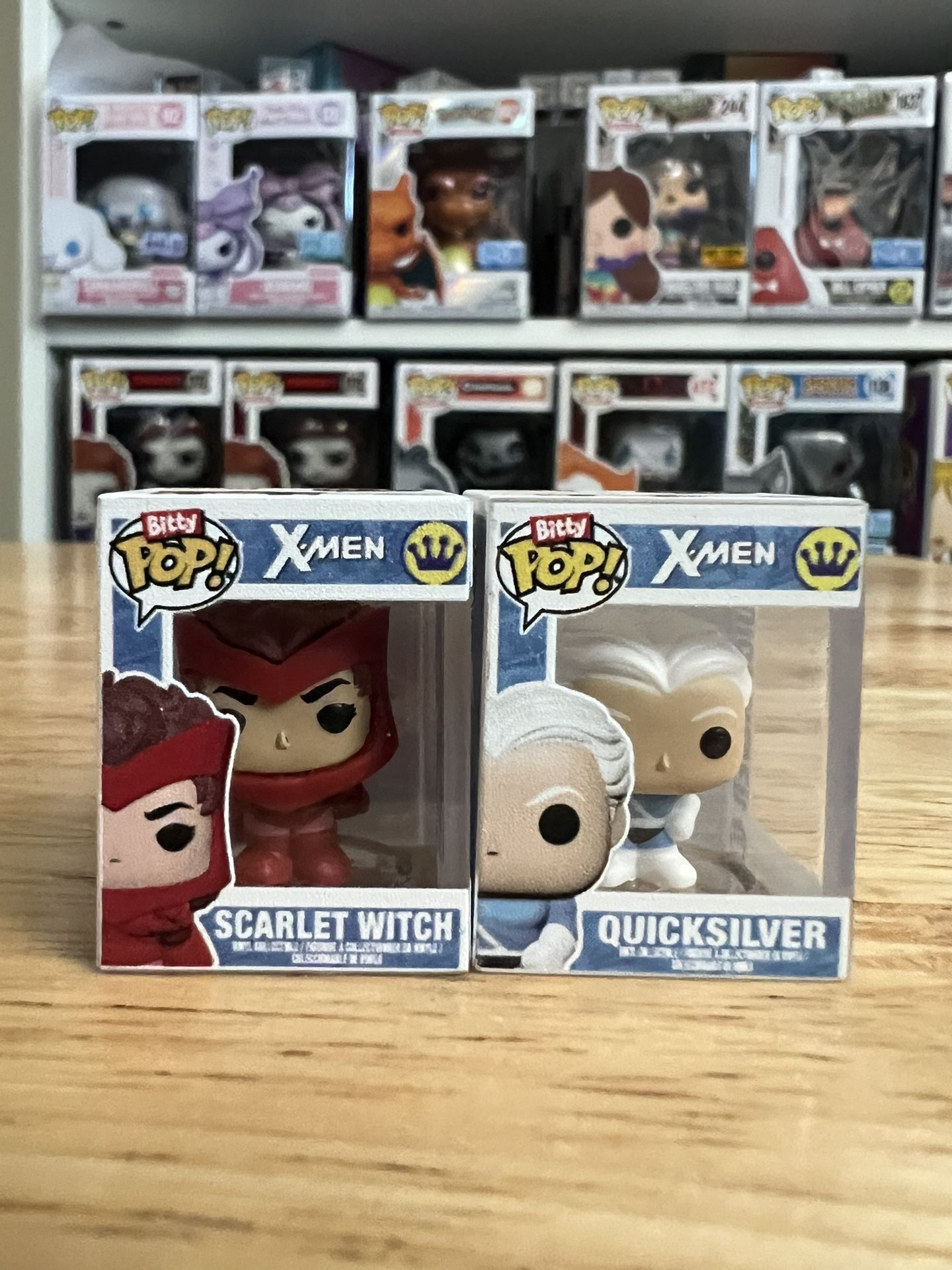 2 X-MEN BITTY 1-Inch Funko Pops Scarlet Witch & Quicksilver Marvel Comics Books