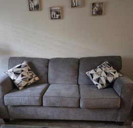 Modern Gray Sofa Couch – Clean & Comfortable