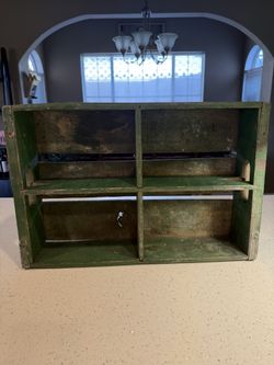 Vintage Green Coca-Cola Wooden Crate Divider | Primitive Farmhouse Decor