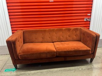Burnt orange 2 Cushion Modern Comfy Sofa