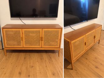 IKEA Rattan Credenza 53" — 3 Doors