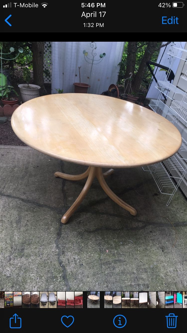 Oak 40 Diameter Circle Wooden Kitchen Table 
