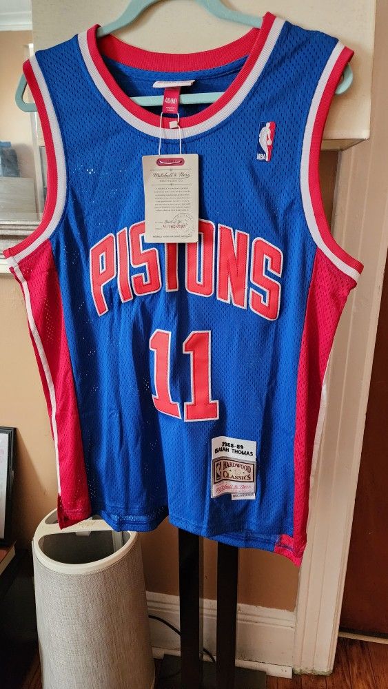Men's Isiah Thomas Blue Detroit Pistons 1988/89 Hardwood Classics Swingman Player Jersey