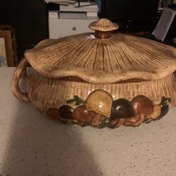 Vintage Ceramic Mushroom Serving Dish Etc
