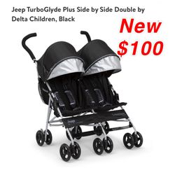 New jeep double stroller $100 (black) pick up east Palmdale 