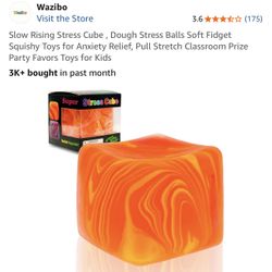 Slow Rising Stress Cube , Dough Stress Balls Soft Fidget Squishy Toys for Anxiety Relief, Pull Stretch Classroom Prize Party Favors Toys for Kids