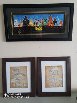 Barkus 2015 Star Wars art 58 of 300 signed also framed art.