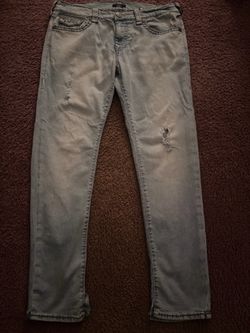 True Religion Light Wash Distressed Jeans