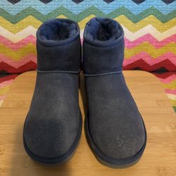UGG Navy Blue Shimmer Booties - Sz 10