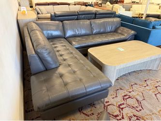 Furniture- Chateau d’Ax 2 pc Italian leather sectional- Cortis
