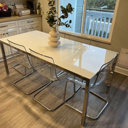 Glass Dining Room Table and Chairs