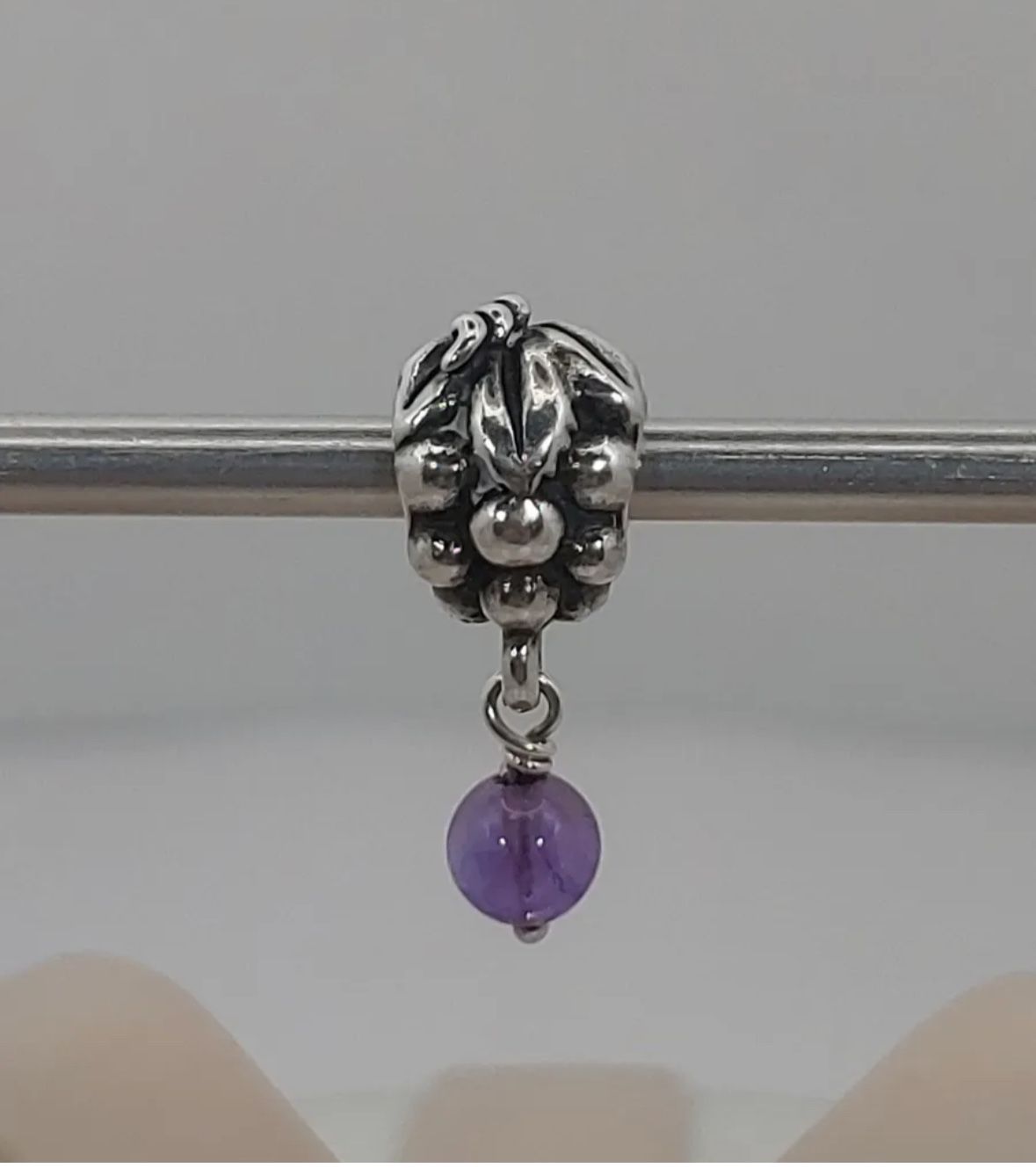 PANDORA | GRAPE BUNCH PURPLE AMETHYST DANGLE CHARM RARE RETIRED